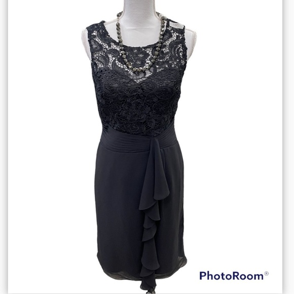 Poly USA by Neblon Dresses & Skirts - Beautiful black dress size M 100% polyester sheer neckline area zip up back